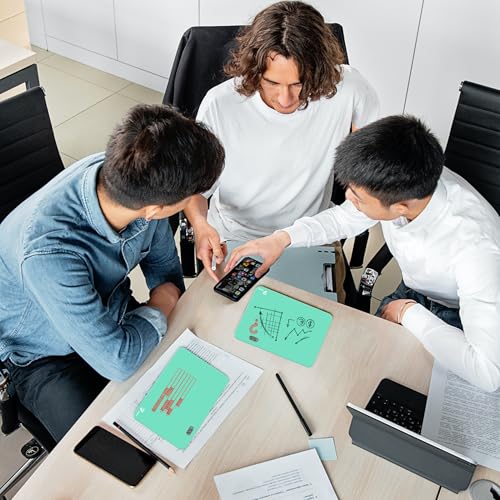 Small Glass Desktop Whiteboard with Clock, Mini Pure Glass Dry-Erase, Mint - color: Clock Mint