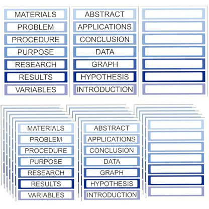Kolldenn 20 Sheets Self Adhesive Presentation Science Subtitles Blank Science Fair Display Boards Labels Fair Board Supplies Titles for Classroom(Gradient Blue)