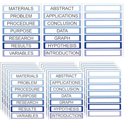 Kolldenn 20 Sheets Self Adhesive Presentation Science Subtitles Blank Science Fair Display Boards Labels Fair Board Supplies Titles for Classroom(Gradient Blue)