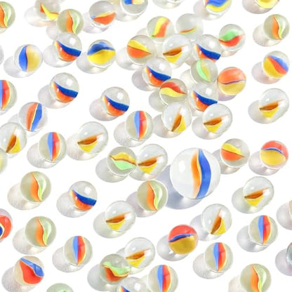 POPLAY 61PCS Marbles Games for Kids, with Gift Box for Marbles Run Games, Classroom Crafts Supplies Kit - style: Multi-Size Marbles