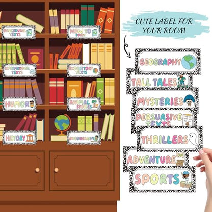 Tinlade 56 Pcs Classroom Reading Corner Label Library, Composition Notebook - style: Composition Notebook