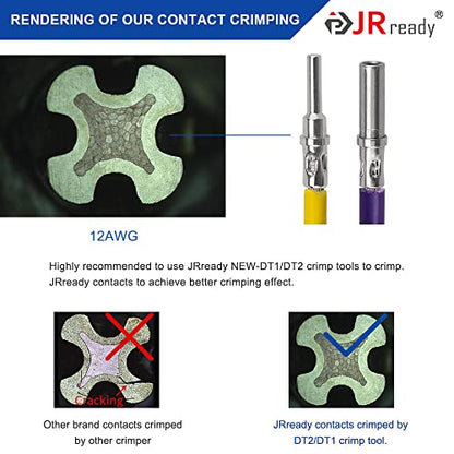 JRready ST6335 Deutsch DTP 2/4 Pin Connector Kit, Size 12 Solid Contacts - size: DTP Kit (106pcs)