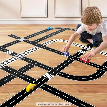 Piokio Road Tape for Kids, 33ft x 2.4in Toy Car Track, Race Car Party Decor - size: 1 roll