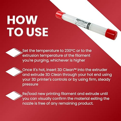 3D Fuel, 3D Clean Cleaning & Purging Filament, Safe, 8-Inch Sticks - size: 145 g Sticks