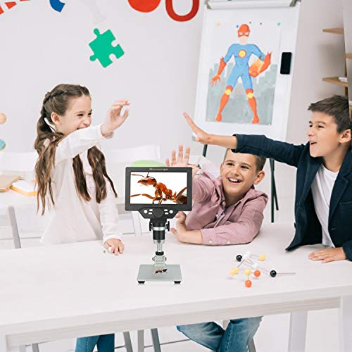 Koolertron 7" LCD Digital Microscope, 1080P USB Camera - size: 7 inch (LCD and 8 LED Lights)