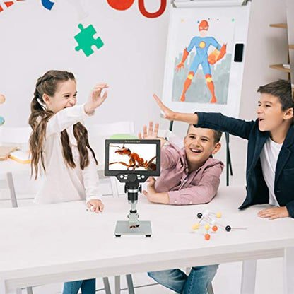 Koolertron 7" LCD Digital Microscope, 1080P USB Camera - size: 7 inch (LCD and 8 LED Lights)