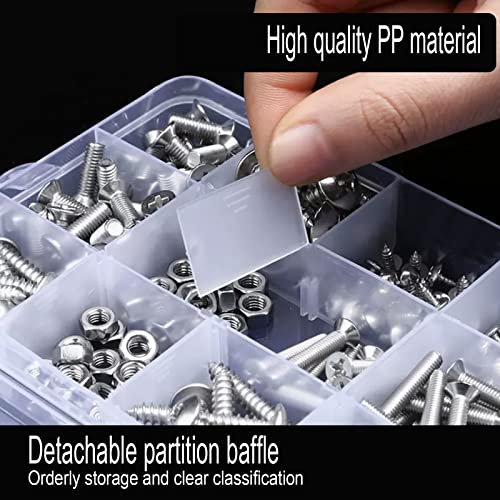 2Pack 18 Grids Craft Organizers and Storage Bead Organizer Tackle Box Organizer with Adjustable Divider, Plastic, Clear