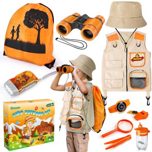 YOPINSAND Kids Explorer Kit & Bug Catcher Kit, Kids Outdoor Exploration Set - color: Orange
