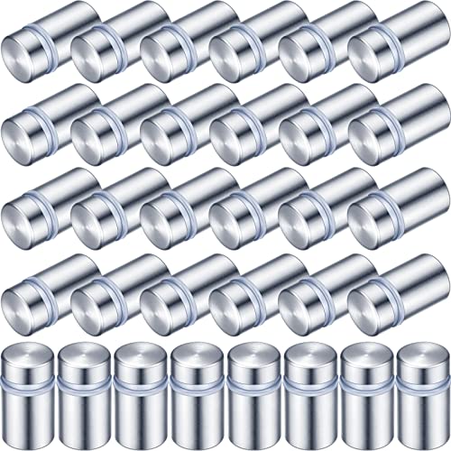 1/2 x 3/4 Inch Sign Standoff Screws Advertising Screws Stainless Steel Wall Standoff Mounts for Glass Acrylic Signs (60 Pieces)