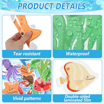 Summer Healthy Bulletin Board Set Ocean Animals Health Habits Classroom Decorations Back to School Paper Cutouts Under the Sea Bulletin Board Borders for School Nursery Home Office Wall Door Decor - style: Summer Healthy