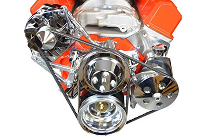 ICT Billet SBC Billet Adjustable Alternator Power Steering Bracket Kit LWP Chevy Small Block 551476
