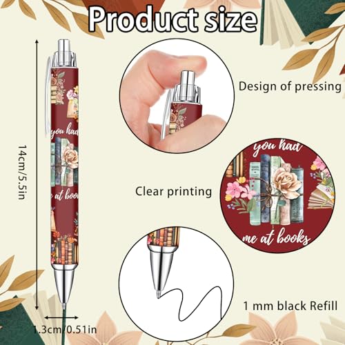 Idealmuzik Book Lover Pens Set – Cute Reading-Themed Gel Pens for Women, Teens, and Kids – Cozy Library Aesthetic Stationery for Journalers, Students, and Writers, 8 Pack - color: Book Lover