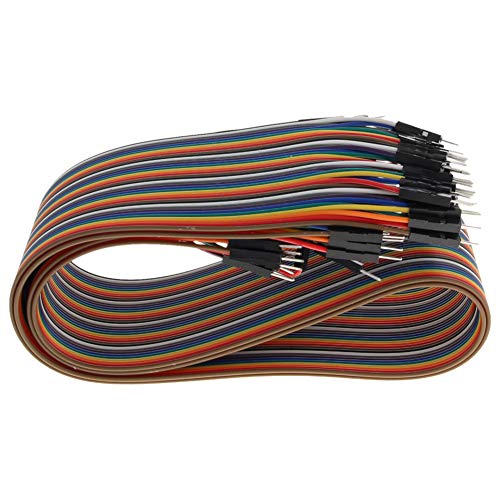 Fielect Dupont Jumper Wires Breadboard Jumper Wires Colorful Ribbon Cables 40pin 50cm Long Male to Male 1Pcs - color: M/M, size: 50cm 1PCS