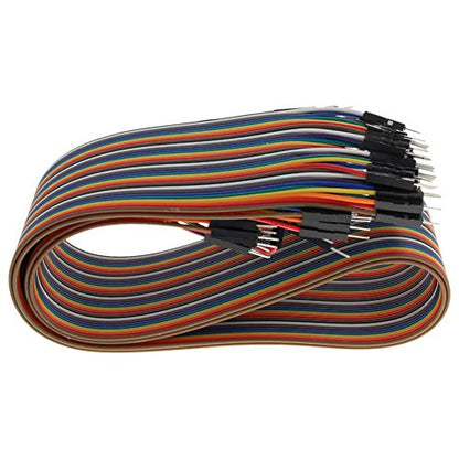 Fielect Dupont Jumper Wires Breadboard Jumper Wires Colorful Ribbon Cables 40pin 50cm Long Male to Male 1Pcs - color: M/M, size: 50cm 1PCS