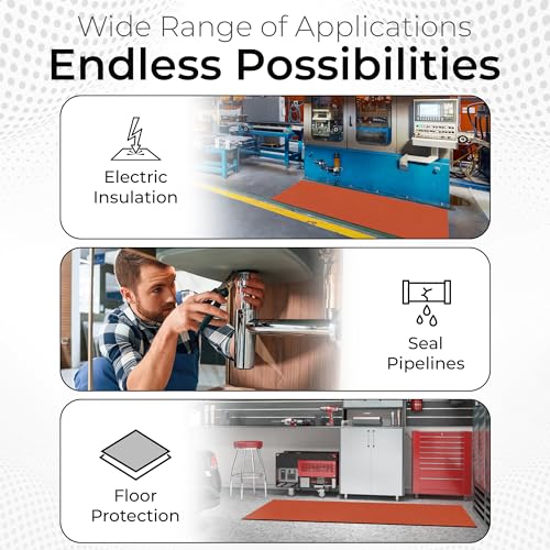 Exactly Rubber - Commercial Grade Silicone Sheet, 60A Durometer Silicone Mat, -80 to 450°F Temperature Resistant Rubber Mat, Rubber Sheet with 350% Elongation, Made in The USA, 1/16 x 12" x 18", Red - color: Red, size: 1/16 x 12 x 18