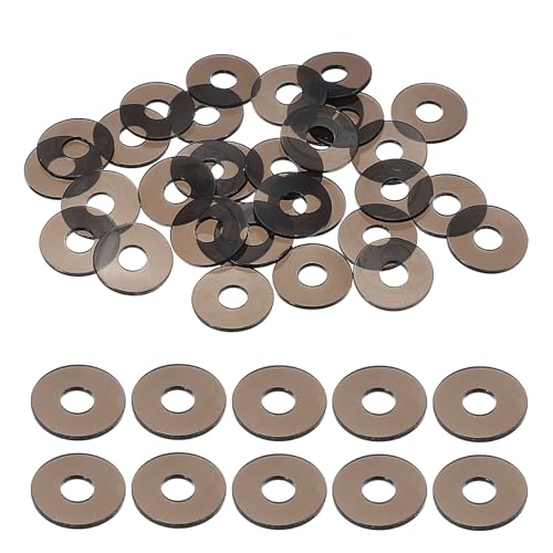 uxcell 30 Pcs M5 PVC Flat Washers 5mm ID 12mm OD 1mm Thick Plain Washer Grommets Plastic Sheet Gasket Fastener Sealing Spacer Gasket Ring Water Hose Washers, Clear Black - size: 5mm x 12mm x 1mm