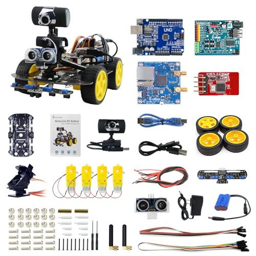 Smart Video Car Robot for Arduino, WiFi & Bluetooth RC Car with Camera, 6-Way IR & Ultrasonic Sensors, Programmable Arduino Robotics Kit for Adults STEM Education & AI Learning (UNO-6 Way IR Sensor)