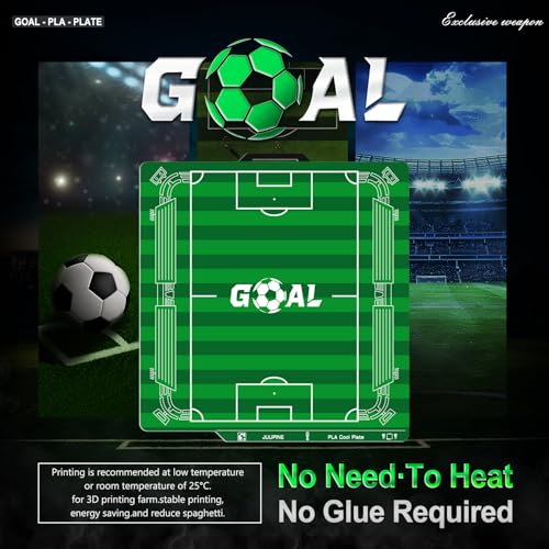 JUUPINE Goal Build Plate for Bambu Lab P2S/X2D/X1/X1C/A1/P1P/P1S PLA Cool Plate 256x256mm,Room Temp Printing Save time&Energy for Bambu Lab Build Plate with QR Code Scratch-Resistant Easy to Maintain - color: for PLA Goal Build Plate