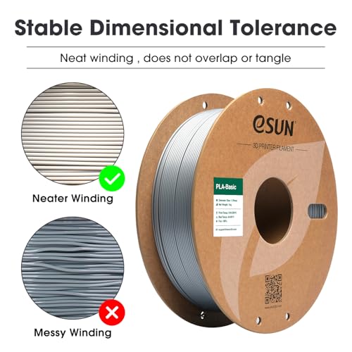 eSUN PLA Basic Filament 1.75mm 3D Printer Filament 1KG Silver - color: Silver, size: 1KG