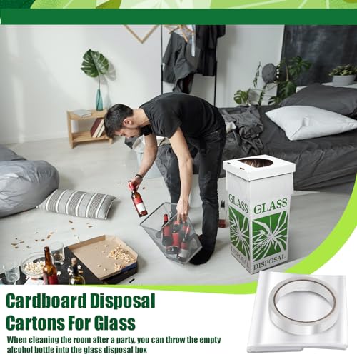 Resurhang 6 Pcs Broken Glass Disposal Box 12" L x 12" W x 27" H Floor Model - size: 12"L x 12"W x 27"H Floor Model
