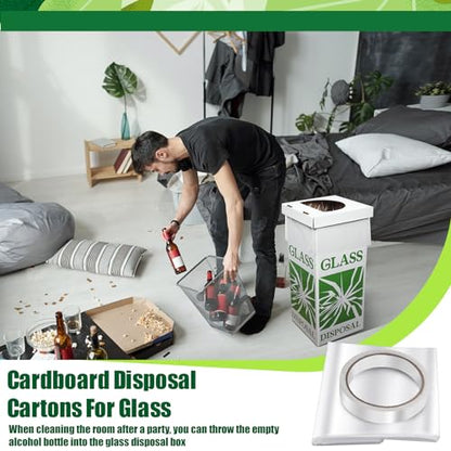Resurhang 6 Pcs Broken Glass Disposal Box 12" L x 12" W x 27" H Floor Model - size: 12"L x 12"W x 27"H Floor Model