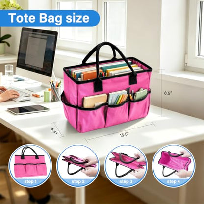 ZKOO Art Craft Organizer Tote Bag, Desktop Tote and Organizer Pink - color: Pink