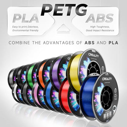 CREALITY PETG Filament 1.75mm 3D Printer Filament Bundle, 4kg (8.8lb) Neatly Wound Spool, Dimensional Accuracy ±0.03mm, 2026 Latest Batch, Fit for Most FDM 3D Printers, Black+White+Red+Blue - color: 4kg Black+white+red+blue (4-pack) Petg With Spool, size:
