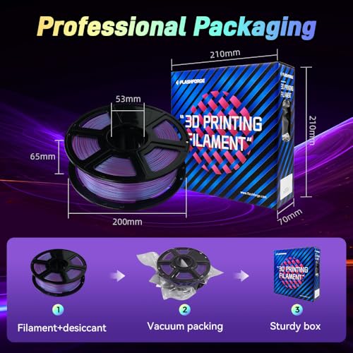 FLASHFORGE Chameleon Gradient Rapid PLA Filament Blue & Pink, High Speed PLA Filament 1.75mm Max 500mm/s Fast Printing, Displays Shimmering Effects from Various Angles and Light - color: Chameleon Gradient Blue & Pink