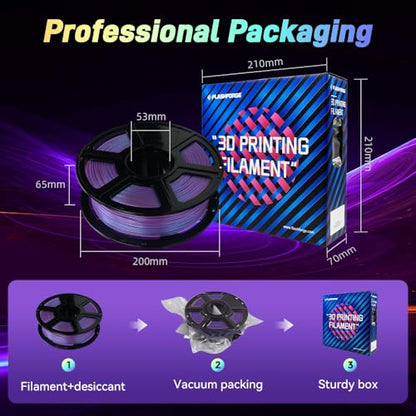 FLASHFORGE Chameleon Gradient Rapid PLA Filament Blue & Pink, High Speed PLA Filament 1.75mm Max 500mm/s Fast Printing, Displays Shimmering Effects from Various Angles and Light - color: Chameleon Gradient Blue & Pink