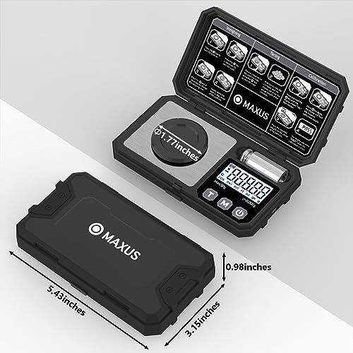 MAXUS Digital Milligram Scale, 50g x 0.001g, 50g Calibration Weight