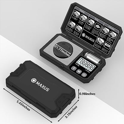 MAXUS Digital Milligram Scale, 50g x 0.001g, 50g Calibration Weight