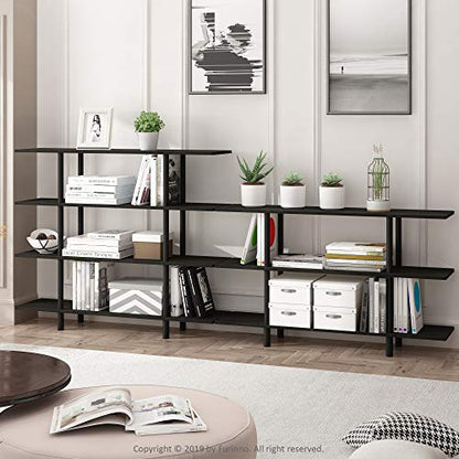 Furinno Turn-N-Tube 4-Tier Wide Display Shelf, Espresso/Black - color: Espresso/Black, style: 4-Tier