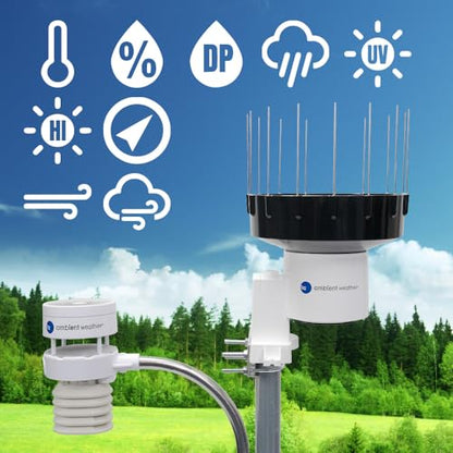 Ambient Weather WS-5000 Ultrasonic Smart Weather Station with AWN+ Included - style: 1yr AWN+ w/ Display Console + Ultrasonic