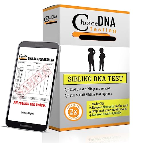 Choice DNA Full or Half Sibling DNA Test Home Kit, Sibling DNA Testing Kit with 4 Swabs Per Person, DNA Kit with All Lab Fees Included, Results in 2-6 Days