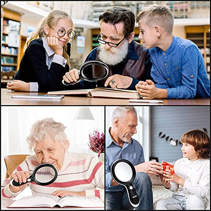 10X Lighted Large Handheld Reading Magnifier Glasses