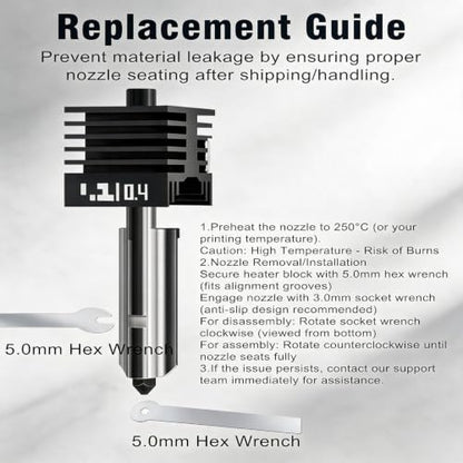 0.2 0.4 0.6 0.8mm for Bambu Lab P2S X2D A1 A1 Mini H2S H2C H2D Nozzle - size: 0.2/0.4/0.6/0.8mm