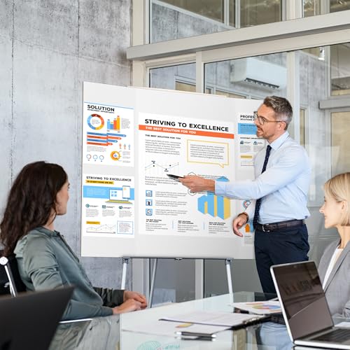 AKONEGE 4 Pack 36" x 48" Trifold Poster Board for Presentation, White Corrugated Cardboard Large Tri Fold Poster Board for Science Fair, Office & School Projects, Photo Displays, Exhibitions Event - size: 4 Pack