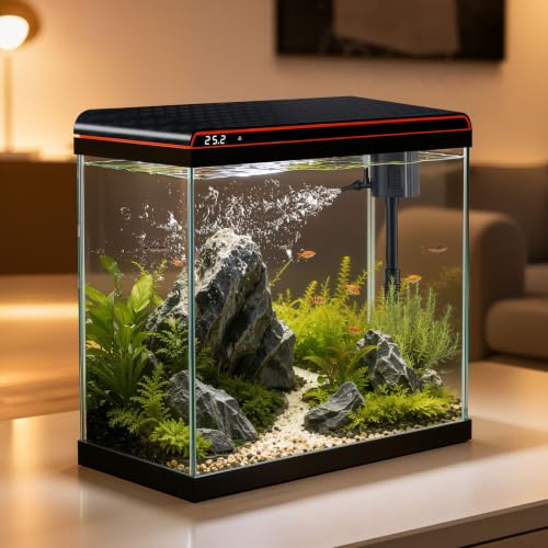 5 Gallon Fish Tank, Betta Aquarium Self-Cleaning Kits, 100% Glass Materia - size: 5 Gallon Fish Tank