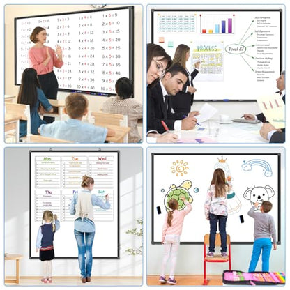 H-Qprobd 60"x48" White Board for Wall Large Magnetic Dry Erase Board with Black Aluminum Frame, Presentation Whiteboard Suitable for Home, Office, Classroom & Kitchen - size: 60"W x 48"H