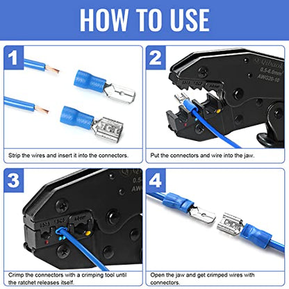Qibaok 1500pcs Wire Connectors - Insulated Electrical Wire Terminals