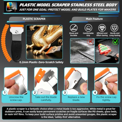 22Pcs 3D Printer Scrapers Model Removal Kit with Scratch-Free Design - style: 2-IN-1 Professional Spatula