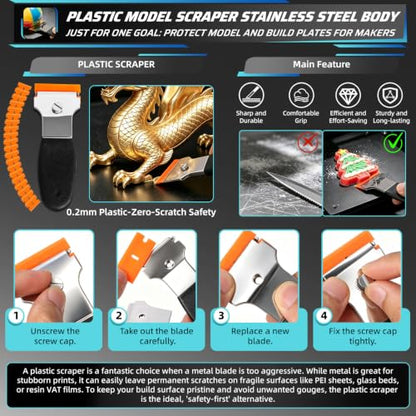22Pcs 3D Printer Scrapers Model Removal Kit with Scratch-Free Design - style: 2-IN-1 Professional Spatula