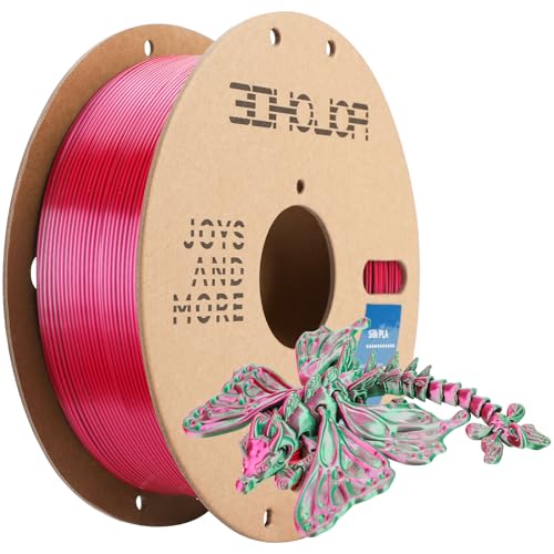 3DHoJor Silk PLA Filament 1.75mm Purple Green Dual Color PLA 3D Printer Filament 2 in 1 Coextrusion 1KG Spool(2.2lbs) 3D Printing Filament Dimensional Accuracy +/- 0.03mm Fits for Most FDM 3D Printers - color: Purple Green