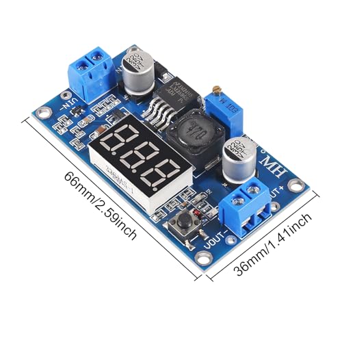 2pcs LM2596S LM2596 DC-DC Buck Converter Adjustable Step-Down Voltage Regulator Power Module 36V 24V 12V to 5V 2A Voltage Stabilizer with LED Display
