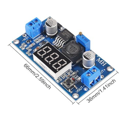 2pcs LM2596S LM2596 DC-DC Buck Converter Adjustable Step-Down Voltage Regulator Power Module 36V 24V 12V to 5V 2A Voltage Stabilizer with LED Display