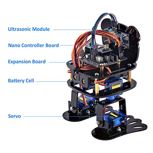 LAFVIN DIY 4-DOF Panda Robot Kit Programmable Dancing Robot Kit Support Android APP Control Compatible with Arduino IDE