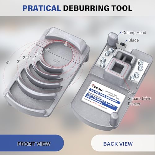 Deburring Tool for Plastic Pipe, Professional PVC Pipe Reamer Deburrs Six Pipe Sizes: 1 1/4-Inch - 4-Inch, Effective Pipe Reamer Deburring Tool for PVC Pipe Reamer w/Sharp Blade, PVC Chamfer Tool