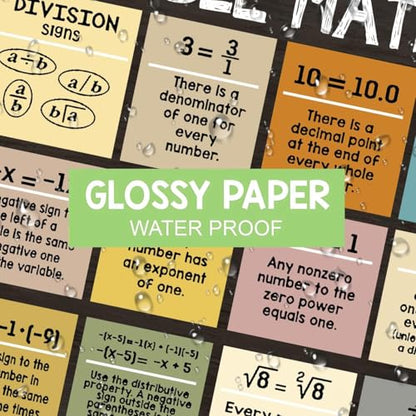 2 Pcs Math Posters 11''x17'' For Classroom, Invisible The Elements of Math - color: SET 2 MATH POSTERS