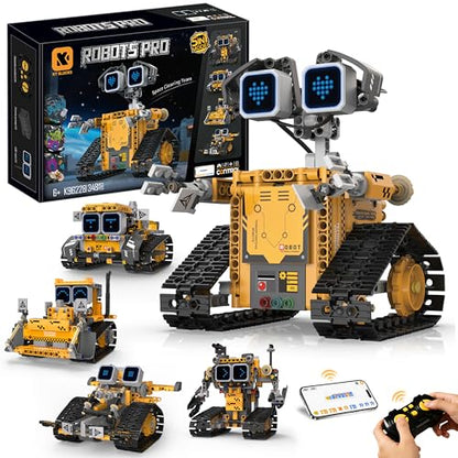 STEM Robot Kit for Kids 6-12, 5-in-1 Coding Building Robot Toy with App - size: K96228