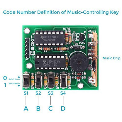 MiOYOOW 1 Pack DIY Electronic 16 Music Sound Box DIY Kit Module Soldering Practice Learning Kits for Arduino